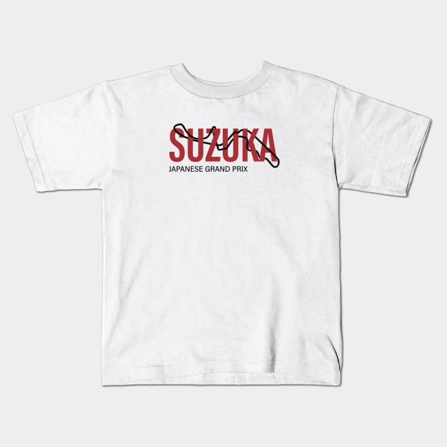 Suzuka Grand Prix T-Shirt, Japan Grand Prix Tshirt, Suzuka F1 Hoodie, Scuderia Ferrari Shirt, Ferrari Crewneck Tee, Ferrari, Japanese Formula 1 Stickers and Gifts Kids T-Shirt by Inspirit Designs